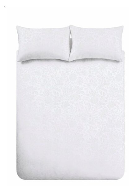 Set copripiumino e federa bianco in jacquard per letto singolo 135x200 cm Fleur Matelassé – Bianca