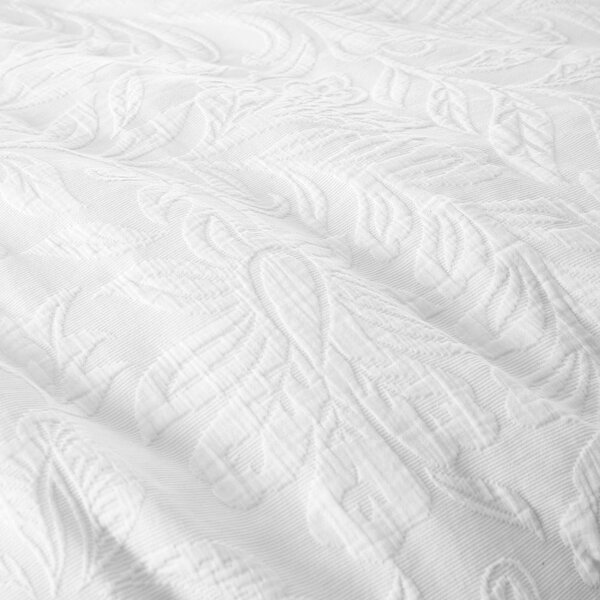 Set copripiumino e federa bianco in jacquard per letto singolo 135x200 cm Fleur Matelassé – Bianca