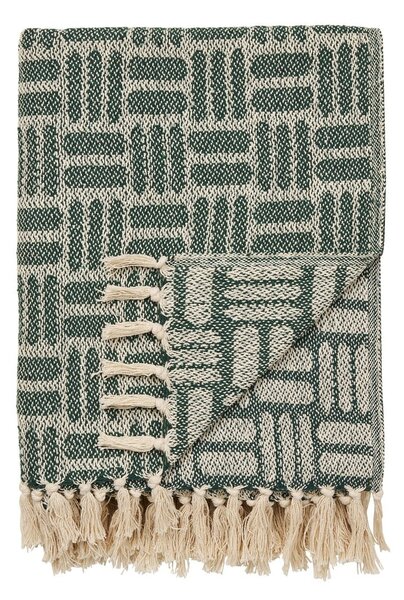 Coperta verde in cotone riciclato 130x180 cm Adana – House Nordic