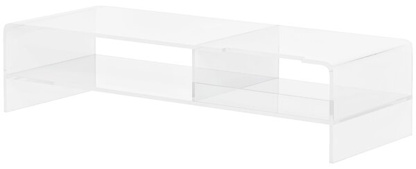 Supporto Monitor PC 24” Max 2 Ripiani 50,8x19x12 cm in Acrilico Trasparente