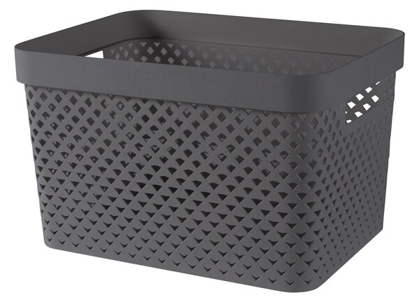 Scatola grigio scuro in plastica 35,5x26x22 cm Pure – Curver