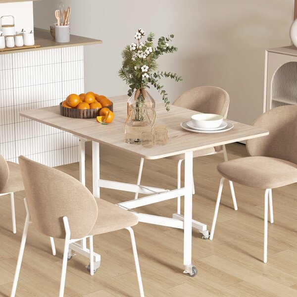 Tavolo Pieghevole Salvaspazio 120x80x73 cm in MDF e Acciaio Marrone