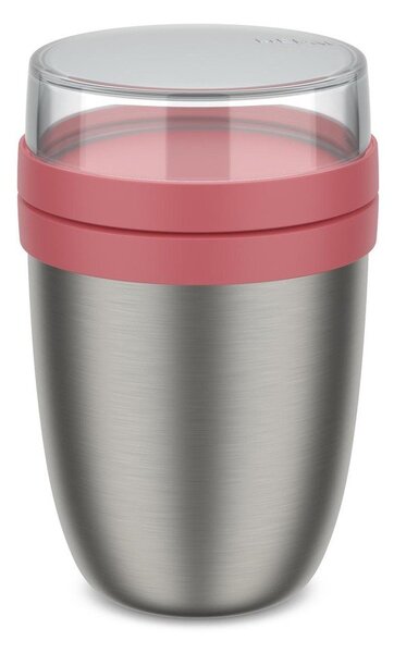 Borraccia termica rosso chiaro/argentata in acciaio inox 500 ml Ellipse – Mepal