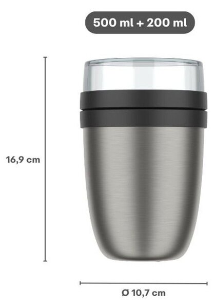 Borraccia termica argentata/color salvia in acciaio inox 500 ml Ellipse – Mepal