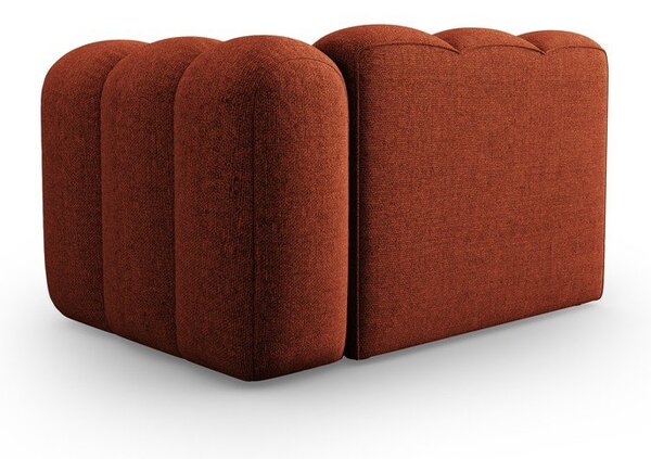 Chaise longue color mattone (con penisola a destra) con rivestimento in ciniglia Lupine – Micadoni