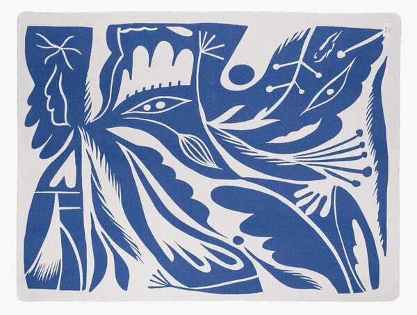 Coperta blu 165x200 cm Lino – noo.ma