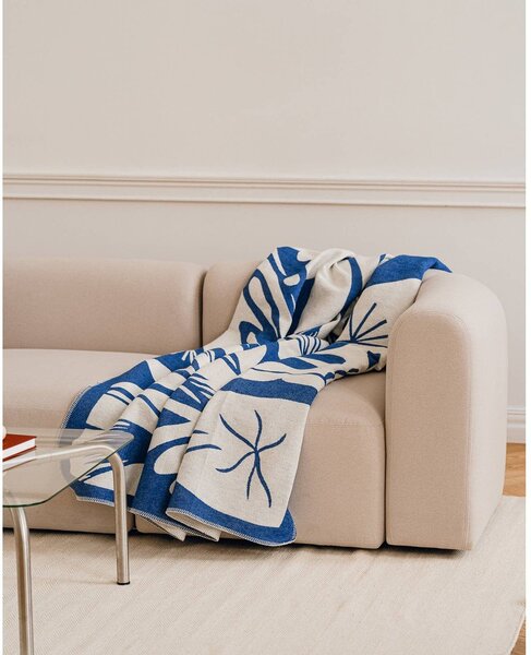 Coperta blu 165x200 cm Lino – noo.ma