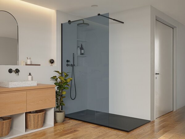 [NEW VERSION]Parete per doccia walk in vetro grigio 120 x 200 cm - MALIKA
