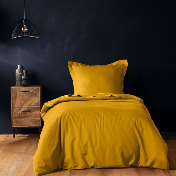 Copripiumino giallo in cotone per letto singolo 140x200 cm Lina – douceur d'intérieur