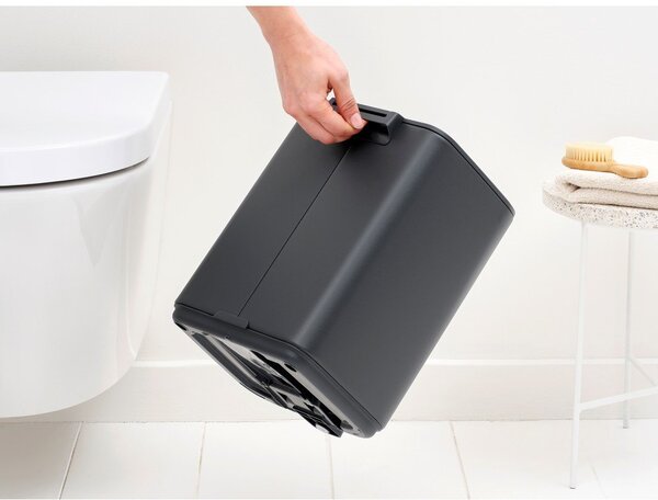 Cestino per la spazzatura grigio scuro in acciaio con pedale 7 l Bo – Brabantia