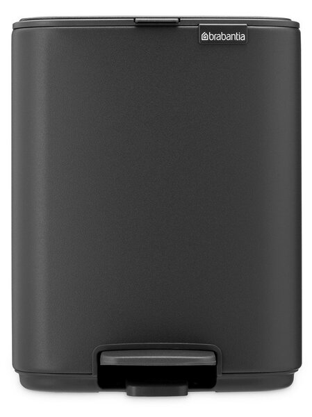 Cestino per la spazzatura grigio scuro in acciaio con pedale 7 l Bo – Brabantia