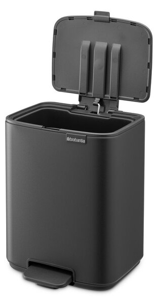 Cestino per la spazzatura grigio scuro in acciaio con pedale 7 l Bo – Brabantia
