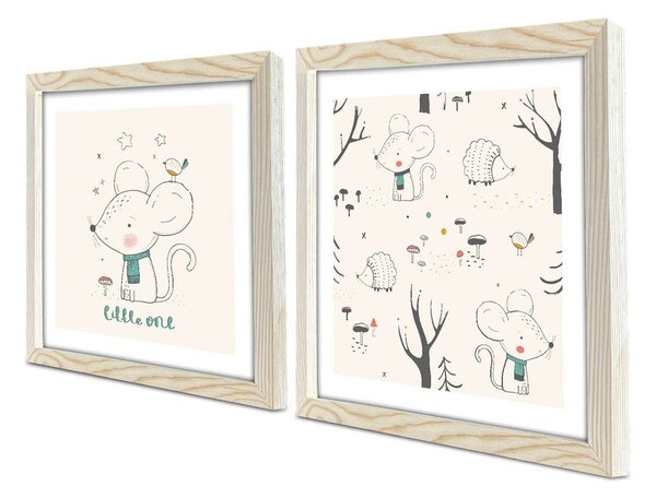 Quadri per bambini in set da 2 33x33 cm Little One - Wallity