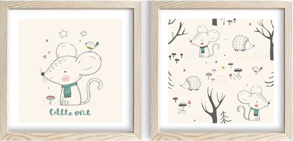 Quadri per bambini in set da 2 33x33 cm Little One - Wallity