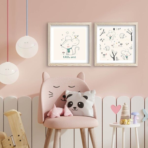 Quadri per bambini in set da 2 33x33 cm Little One - Wallity