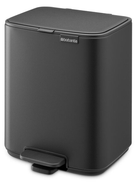 Cestino per la spazzatura grigio scuro in acciaio con pedale 7 l Bo – Brabantia