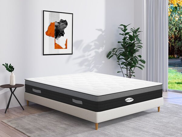 Materasso matrimoniale a molle insacchettate e memory foam 160 x 200 cm ibrido - AMARANTE di NATUREA