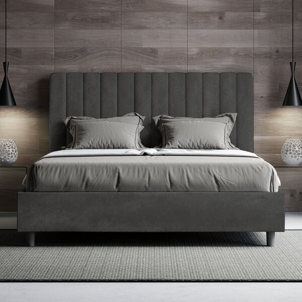 Letto Matrimoniale Francese 140x190 cm Senza Rete Agueda Grigio