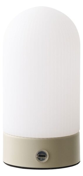 Lampada da tavolo bianca/grigio tortora in metallo con paralume in plastica (altezza totale 18 cm) Ashford – House Nordic
