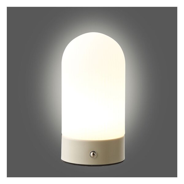 Lampada da tavolo bianca/grigio tortora in metallo con paralume in plastica (altezza totale 18 cm) Ashford – House Nordic
