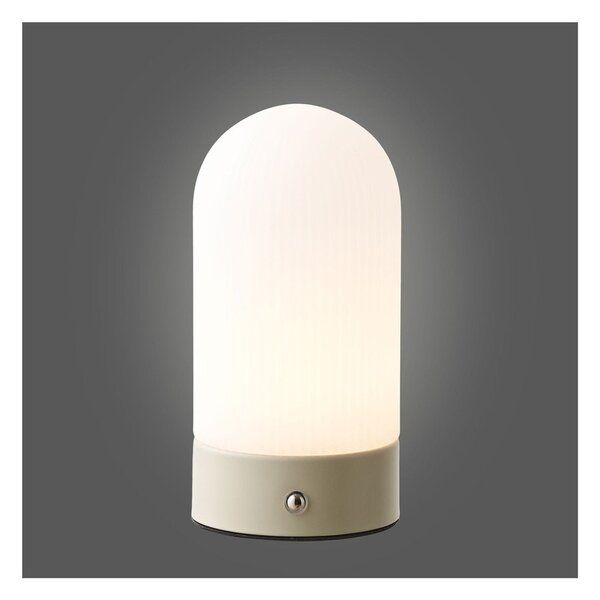 Lampada da tavolo bianca/grigio tortora in metallo con paralume in plastica (altezza totale 18 cm) Ashford – House Nordic