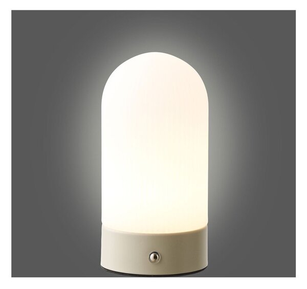 Lampada da tavolo bianca/grigio tortora in metallo con paralume in plastica (altezza totale 18 cm) Ashford – House Nordic