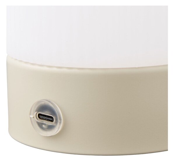 Lampada da tavolo bianca/grigio tortora in metallo con paralume in plastica (altezza totale 18 cm) Ashford – House Nordic