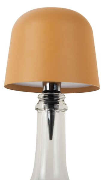 Lampada da tavolo LED a bottiglia giallo ocra con paralume in metallo (altezza totale 13 cm) Cone Hat LED – Leitmotiv