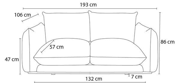 Divano blu 193 cm Ernest – Bobochic Paris