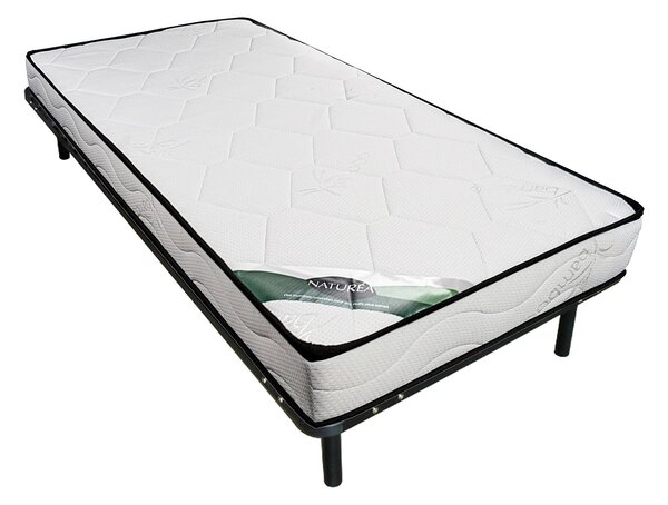 Set 90 x 190 cm Rete a doghe + Materasso schiuma e rivestimento bambù - KANANI di NATUREA
