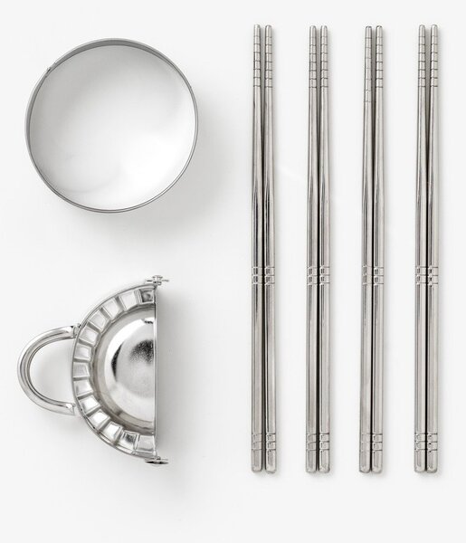 Bacchette in set beige in acciaio inox per 4 persone The Essentials - Dumpling Tools – Printworks