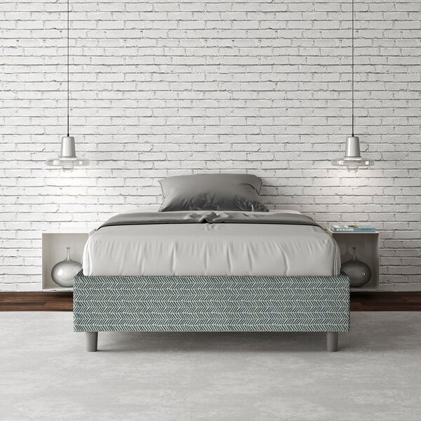 Letto 1 Piazza e Mezzo Sommier 120x190 cm Senza Rete Azelia Aragona 7 Azzurro