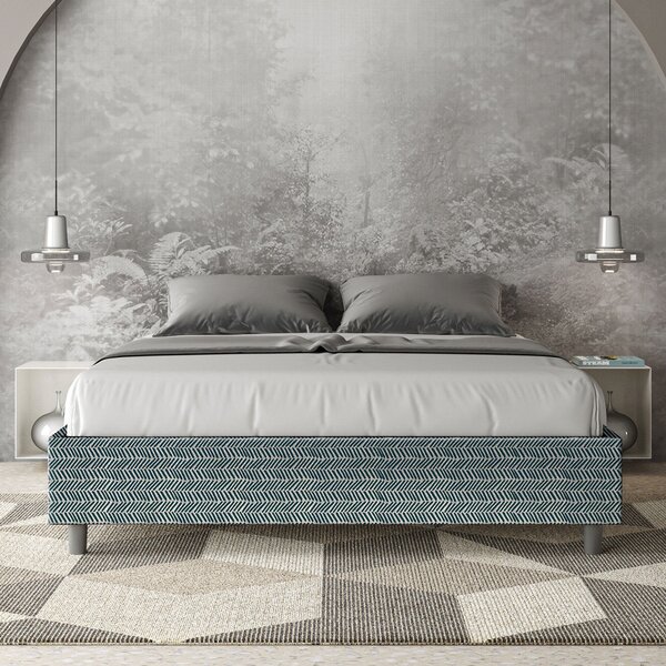 Letto Matrimoniale Sommier 160x190 cm Senza Rete Azelia Aragona 8 Blu