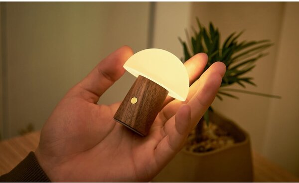 Lampada da tavolo LED bianca/colore naturale scuro (altezza totale 7 cm) Alice Mushroom – Gingko