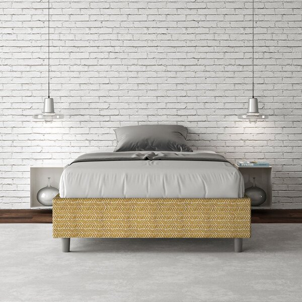 Letto 1 Piazza e Mezzo Sommier 120x190 cm Senza Rete Azelia Aragona 3 Giallo