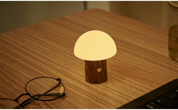 Lampada da tavolo LED bianca/colore naturale scuro (altezza totale 7 cm) Alice Mushroom – Gingko
