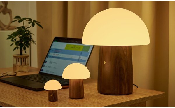 Lampada da tavolo LED bianca/colore naturale scuro (altezza totale 7 cm) Alice Mushroom – Gingko