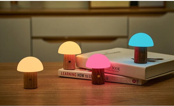 Lampada da tavolo LED bianca/colore naturale scuro (altezza totale 7 cm) Alice Mushroom – Gingko