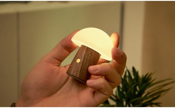 Lampada da tavolo LED bianca/colore naturale scuro (altezza totale 7 cm) Alice Mushroom – Gingko