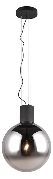 Apparecchio a sospensione LED nero con paralume in vetro ø 50 cm Cipallone - CINQUE