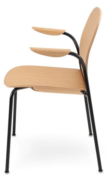 Sedie da pranzo in set di colore naturale con effetto rovere con braccioli/impilabili 2 pz Book – Gazzda