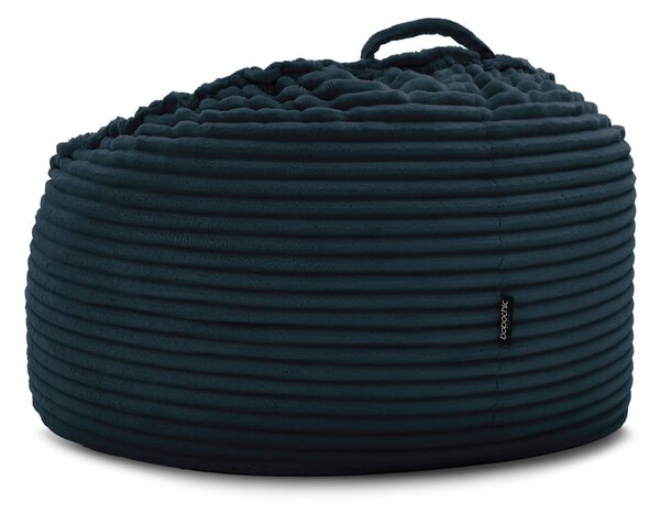 Puof a sacco blu scuro con rivestimento in velluto a coste Socrate – Bobochic Paris