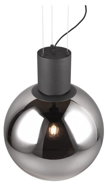 Apparecchio a sospensione LED nero con paralume in vetro ø 50 cm Cipallone - CINQUE