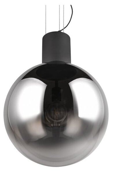 Apparecchio a sospensione LED nero con paralume in vetro ø 50 cm Cipallone - CINQUE