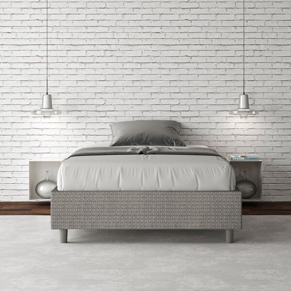 Letto 1 Piazza e Mezzo Sommier 120x190 cm Senza Rete Azelia Labirinto 02 Grigio