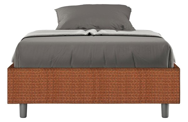 Letto 1 Piazza e Mezzo Sommier 120x190 cm Senza Rete Azelia Labirinto 04 Arancione