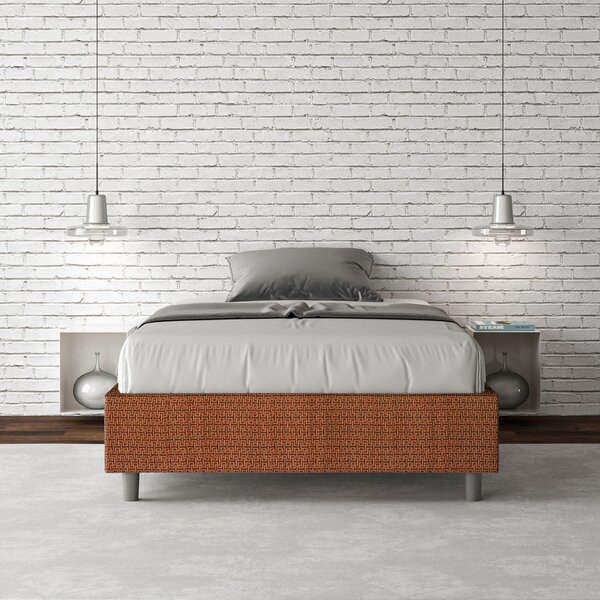 Letto 1 Piazza e Mezzo Sommier 120x190 cm Senza Rete Azelia Labirinto 04 Arancione