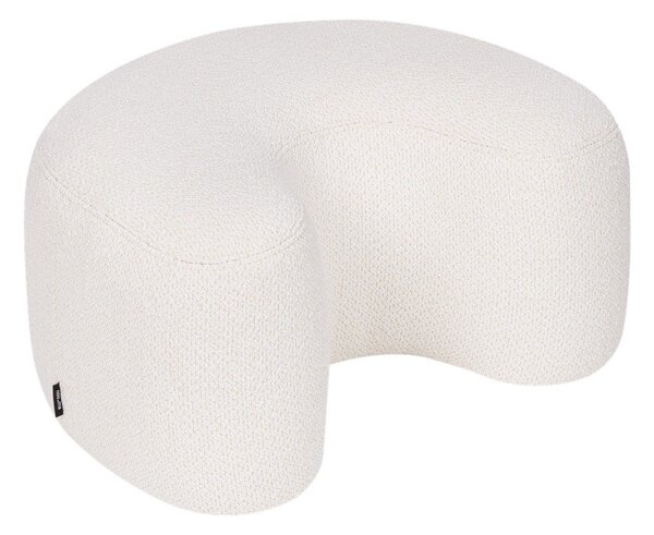 Poggiapiedi beige con rivestimento in bouclé Ü – noo.ma