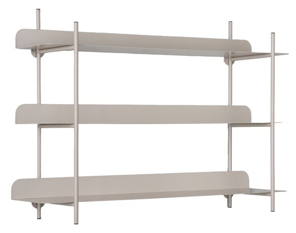 Mensola grigia in metallo con ripiani multipli 60 cm Riqueza Tres – PT LIVING