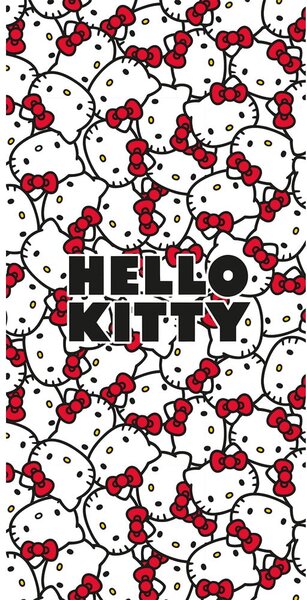 Asciugamano per bambini rosso/bianco in cotone 70x140 cm Hello Kitty – Jerry Fabrics
